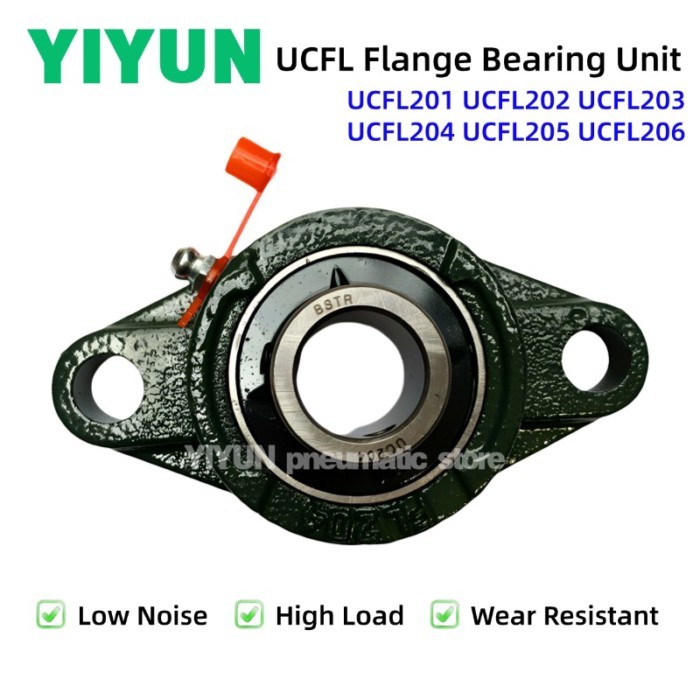 1PC Cast Iron UCFL Two-Bolt Flange Insert Ball Bearing UCFL201 UCFL202 UCFL203 UCFL204 UCFL205 UCFL
