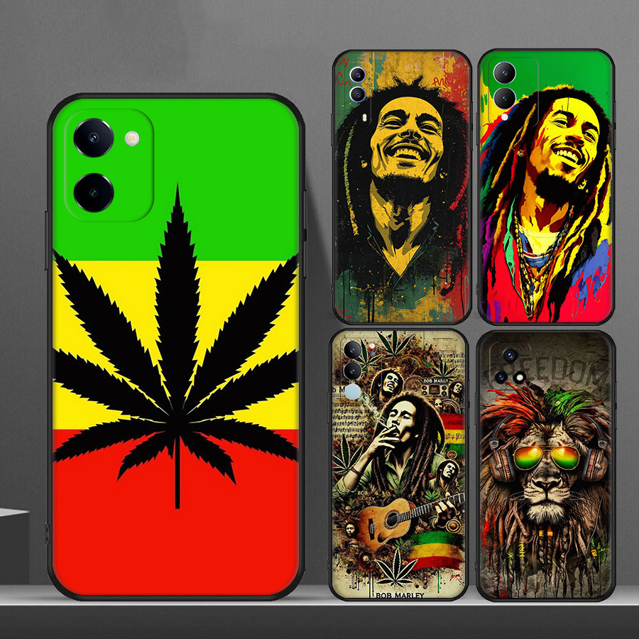 สําหรับ Vivo V21E V25 V27 V27E V27Pro V29E V29 V40 Pro Lite Bob Marley 8Y14 นุ่มสีดํา TPU เคสโทรศัพท