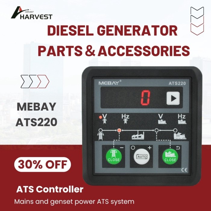 ATS220 Mebay Genset ATS Switch Controller Auto Manual LED Display Generator Control switch Module P