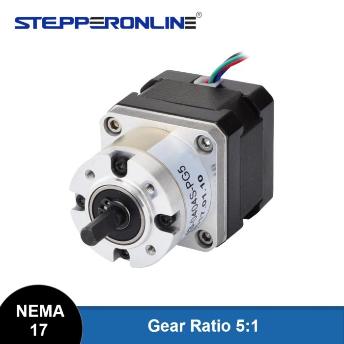 STEPPERONLINE Nema 17 Geared Stepper Motor with 5:1 Planetary Gearbox 0.4A for DIY CNC Robot 3D Pri