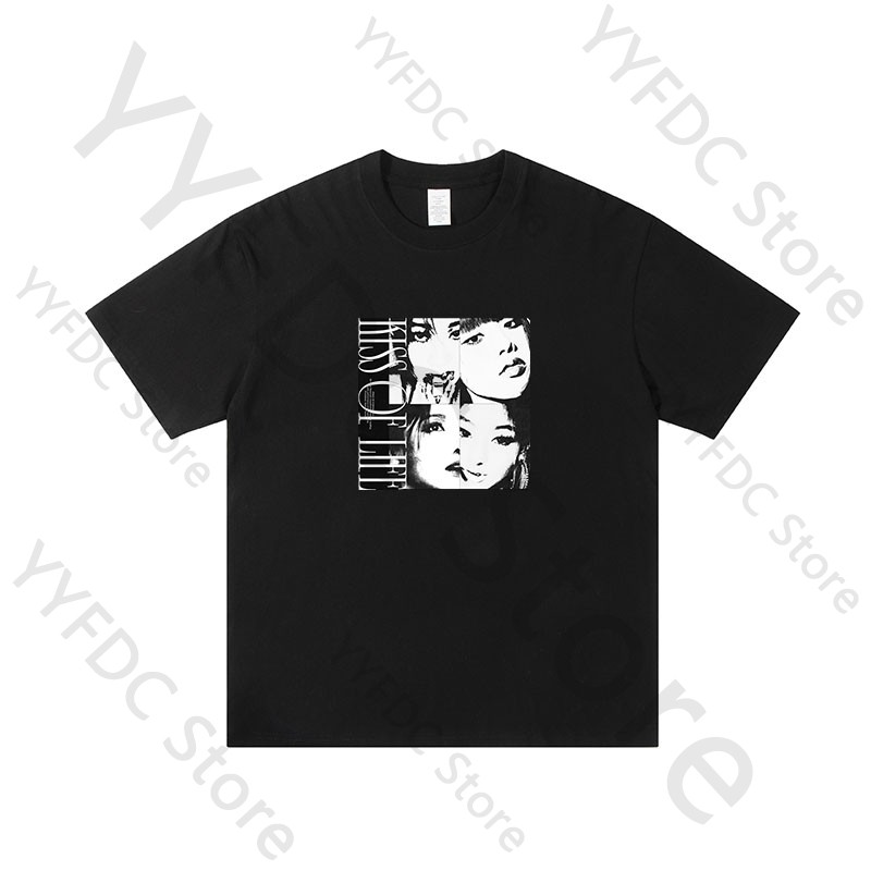 KISS OF LIFE T เสื้อ Kpop JULIE NATTY BELLE HANEUL พิมพ์เสื้อยืดผู้หญิงผู้ชายฤดูร้อน Tee KISS OF LIF