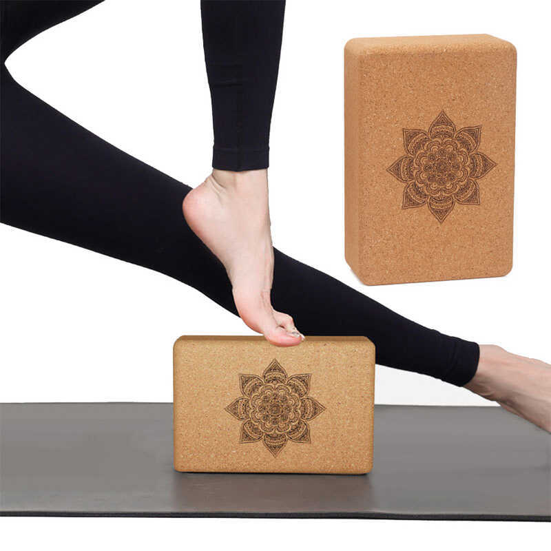 S Bricks Natural Cork X6x3 Inch High Strength Wood Block Yoga Accessories