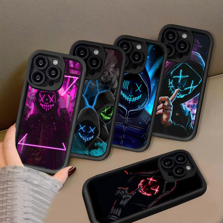 RK61 Masked boy Hp Plating Casing สําหรับ iPhone XS 8 7 6 X XR Max Plus Soft Silicone Shell Soft Cas