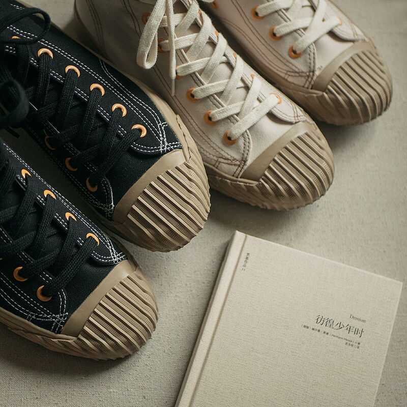 C Wgbjapan Okayama รองเท้าผ้าใบผู้ชาย Kurume Vulcanized รองเท้าระบายอากาศ