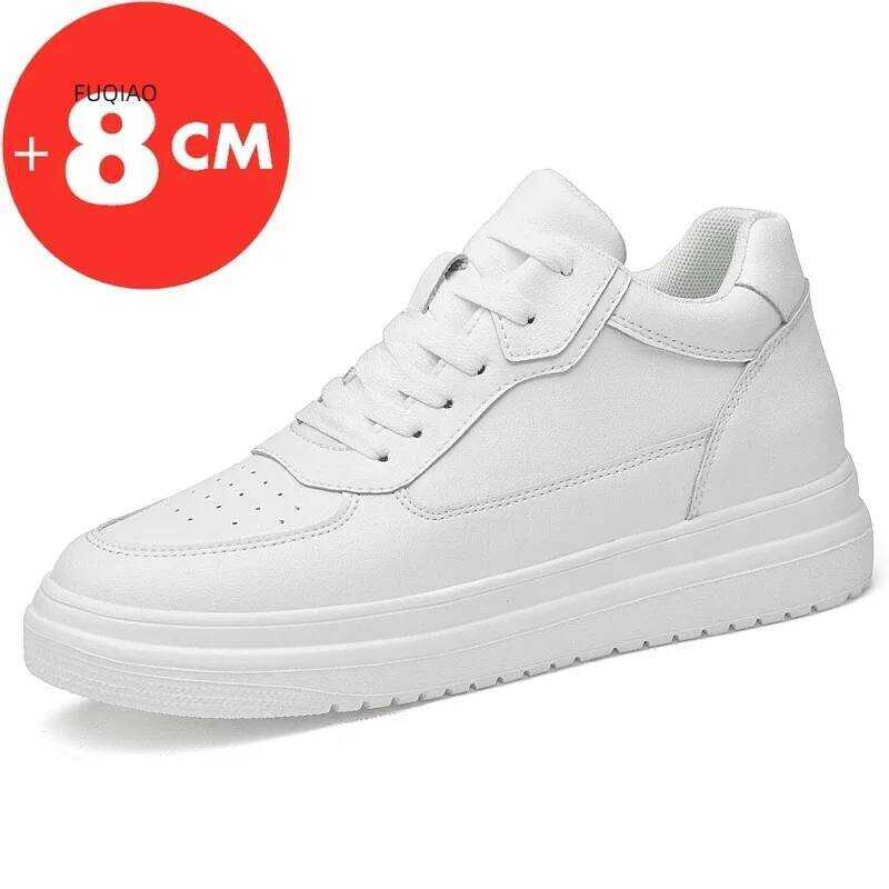 C Lift Sneakers Man Elevator Shoes Height Increase Insole 8Cm White Black Taller Shoes Men Leisure