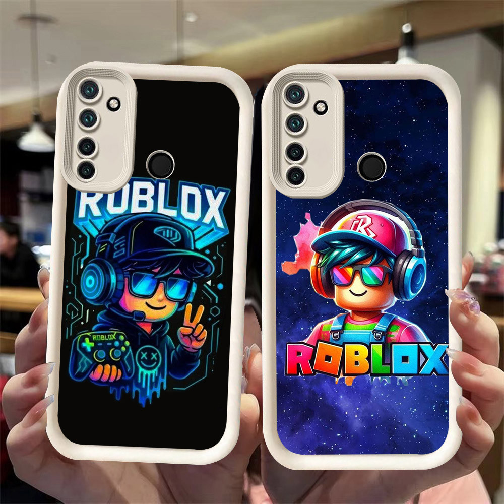 J-29 Roblox ดำขาวชมพูเคสโทรศัพท์หรับ Realme 5S Q 5 7i 5i C17 Pro
