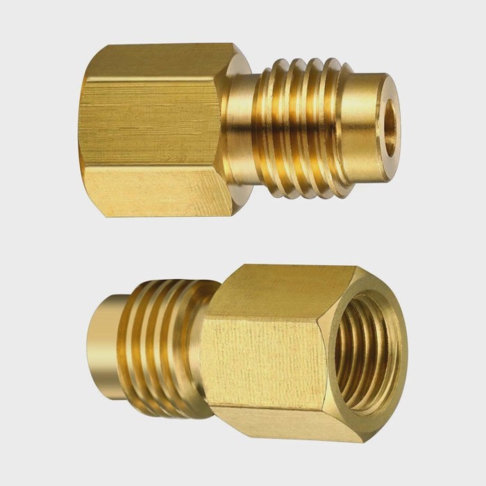 R134A Brass Refrigerant Tank Adapter to R12 Fitting Adapter 1/2" Female x 1/4" Flare Male Adaptor V