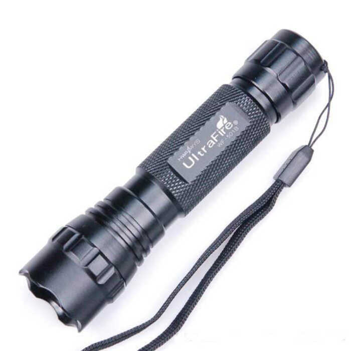 ของแท้ T6 ไฟฉายแสงที่แข็งแกร่ง 501B T6 ไฟฉายแสงที่แข็งแกร่งไฟฉายแบบชาร์จไฟกลางแจ้ง LED แบบพกพา