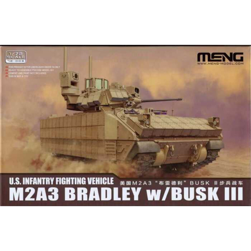 Meng Model 72-005 U.S. Infantry Fighting Vehicle M2A3 Bradley w/ BUSK III 1/72 Static model kit