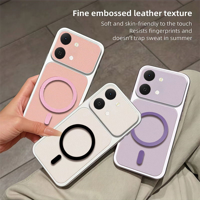 เคสสําหรับVivo Y05 4G Y11Dเคสโทรศัพท์ออกแบบใหม่ด้วยสีขดลวดแม่เหล็กเลนส์ขนาดใหญ่หน้าต่างกันกระแทกปลอกCSCX01