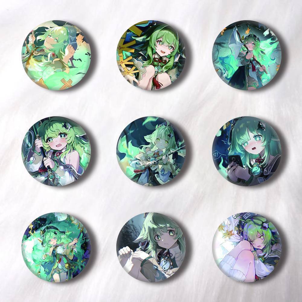 เกม Huohuo Pins Badges รอบป้ายเลเซอร์เข็มกลัดเสื้อผ้ากระเป๋าเป้สะพายหลังอุปกรณ์เสริม