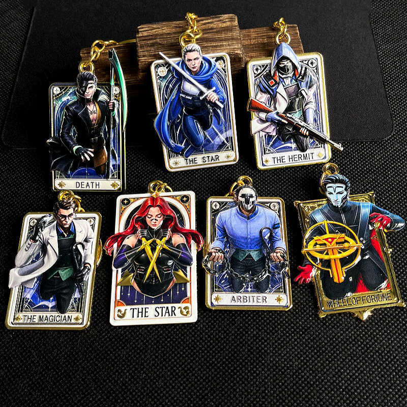 Delta Tarot Blast Star Warden Fate Wheel 3D นูนโลหะผสมพวงกุญแจกระเป๋าจี้