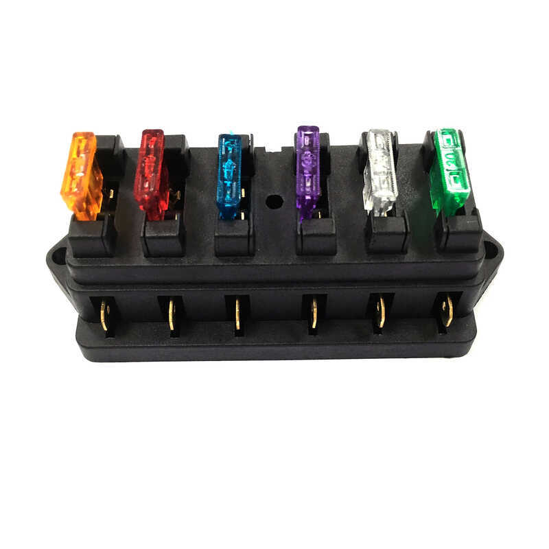 Supply Inline 6-Way Fuse Holder Low-Voltage Fuse Holder Car DC Modified Fuse Box