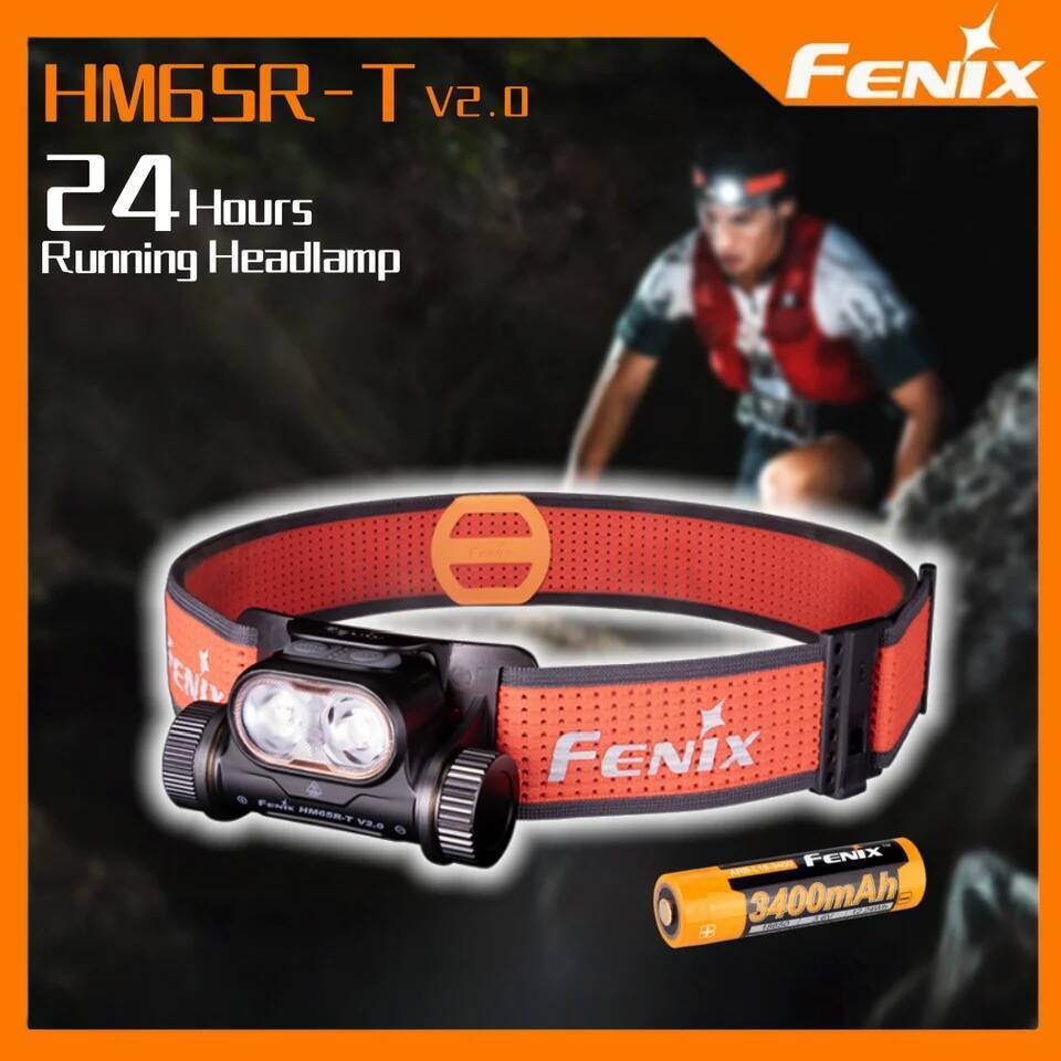 Fenix HM65R-T V2.0 ไฟหน้า 24 ชั่วโมงวิ่ง 1600 Lumens Type-C ไฟหน้าแบบชาร์จไฟได้ Cammping เดินป่า Cam