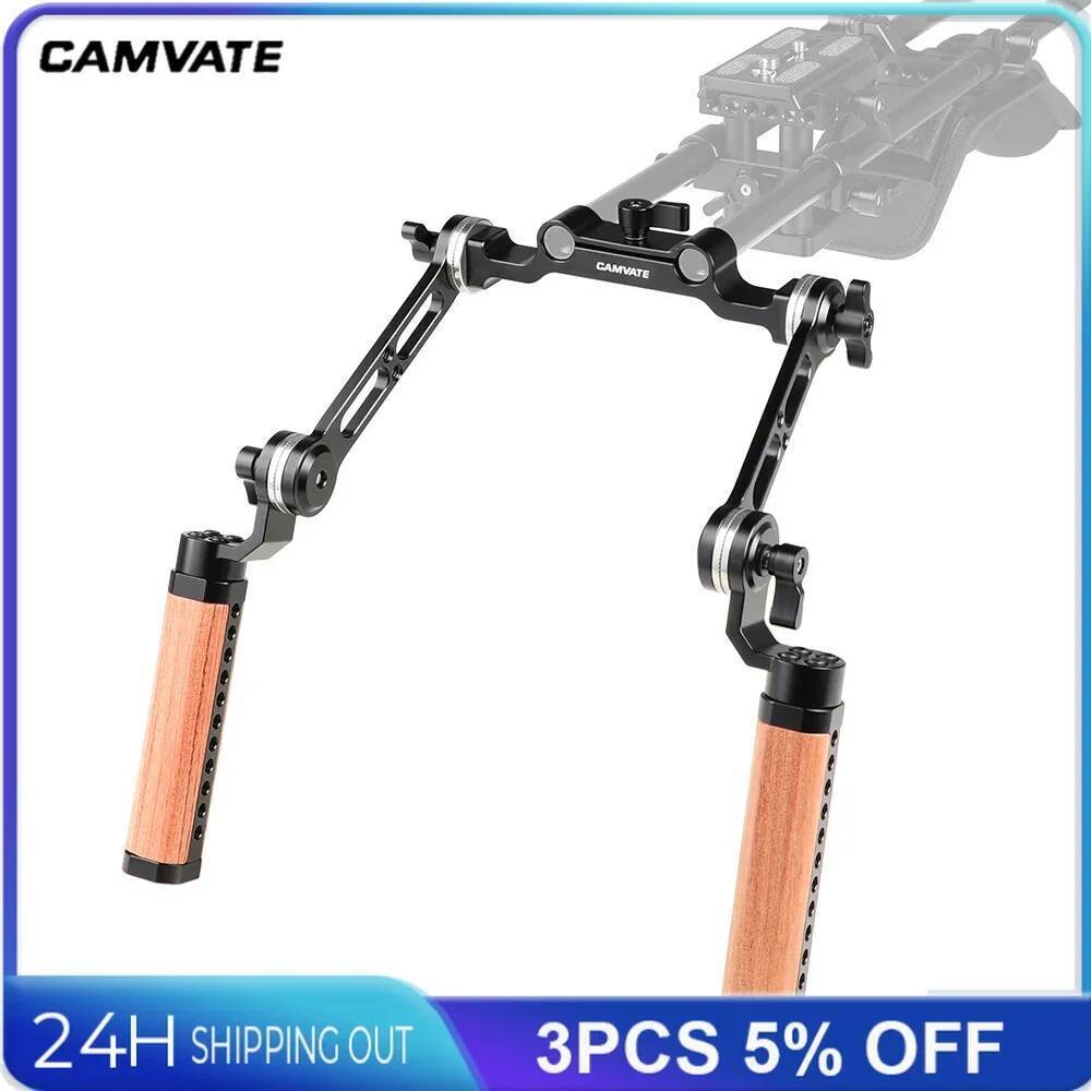 TC CAMVATE 2PCS ไม้ Handgrip 15 มม.Clamp & Conconnection Arm & ARRI Rosette M6 Mount สําหรับกล้อง DS