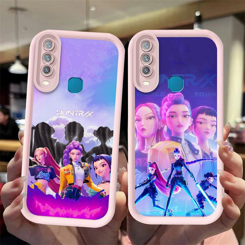 J-26 K-Pop Demon Hunters ดำขาวชมพูเคสโทรศัพท์หรับ VIVO Y30 Y50 Y3S Y12 Y15 Y30i Y17 Y17S