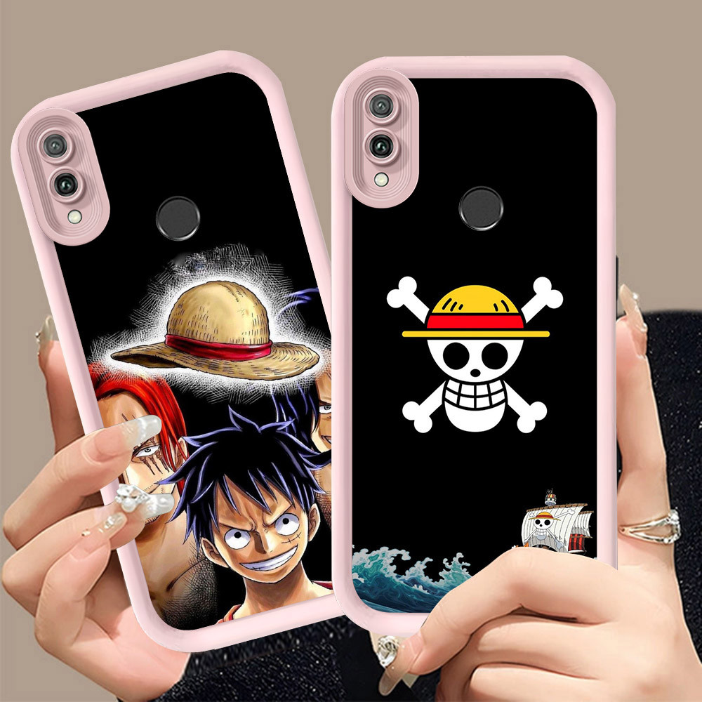 Q-21 One_PieceS ขาวดำเคสโทรศัพท์หรับ VIVO Y91C Y91 Y1S Y93 Y95 ปกสีชมพู