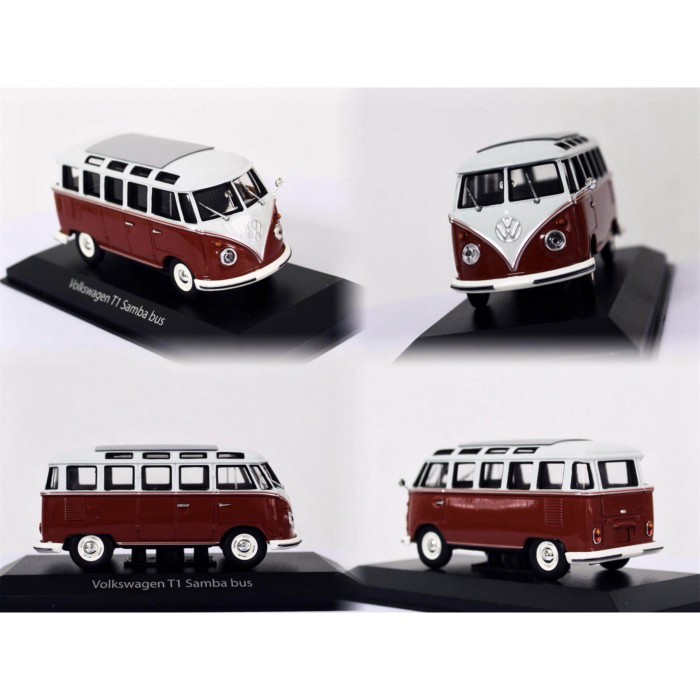 Mini Cut Minichamps 1: 43 Volkswagen BUS VW T1 Samba BUS โมเดลรถโลหะผสม