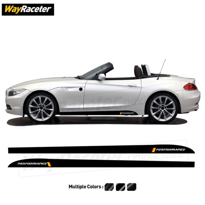 2 Pcs M Performance Styling Car Door Side Skirt Stripes Sticker Vinyl Body Decal For BMW Z4 E85 E86