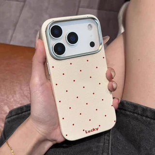 เคสไอโฟน17 สำหรับ IPhone 11 17 Air 15 13 16 12 Pro Max 15 14 16 Plus XR X XS SE 2 3 แฟชั่นนำโชค จุดแดง เนื้อหนัง ปกอ่อน