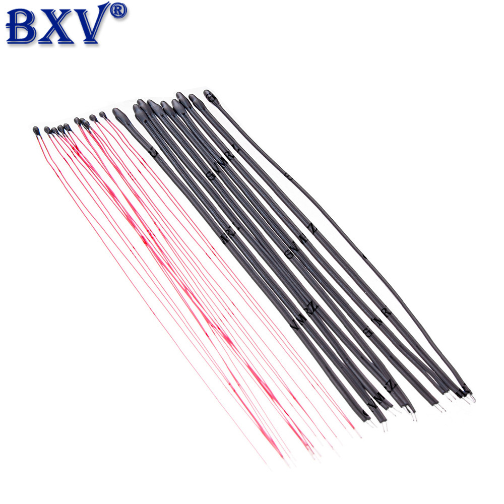 10PCS MF52 แบบมีสาย NTC Thermistor 1% 10 ซม. 10K 100K 3435 3950