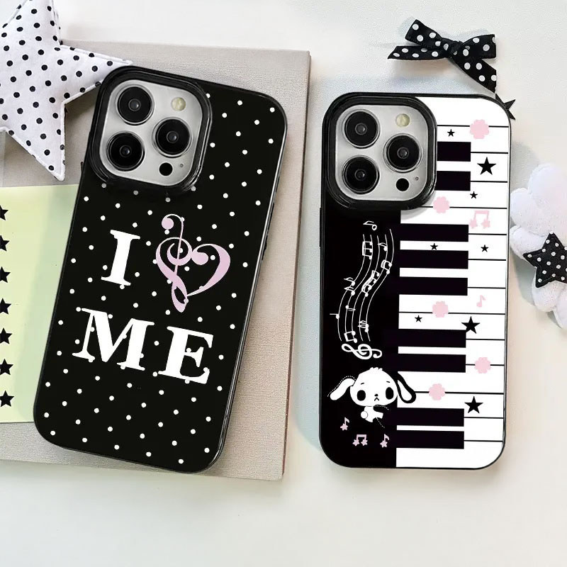 เคสสำหรับ iPhone 11, 15, 16, 12, 13, 17, 14, Pro, Max, XR, XXS, Max78, 16, 14Plus ลายจุด ดีไซน์เปียโน