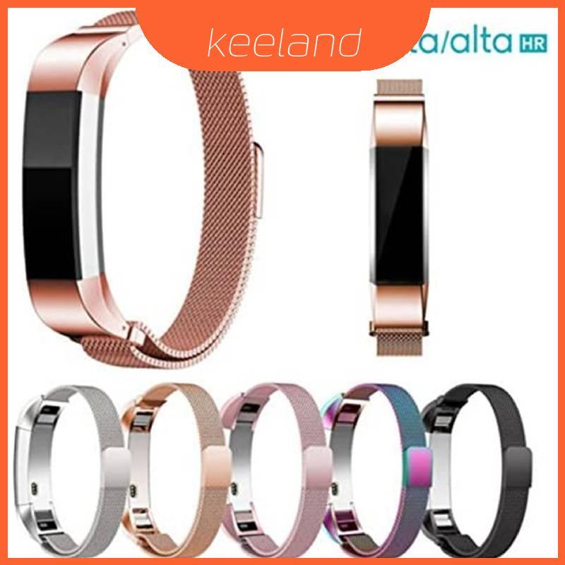 Loop Sophisticated Milanese Band สําหรับ Fitbit Alta Magnetic Mesh Steel Stainless