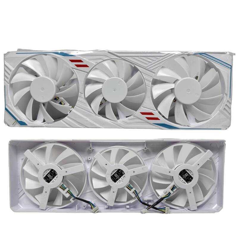 White Gaming Rebel RTX3060/3070Ti พัดลมการ์ดกราฟิก พัดลมระบายความร้อนที่มีประสิทธิภาพเงียบใหม่เอี่ยม