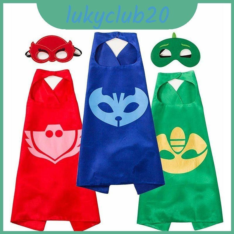 PJ Mask เครื่องแต่งกายพร้อม Cape และหน้ากากสำหรับตัวละครเด็ก