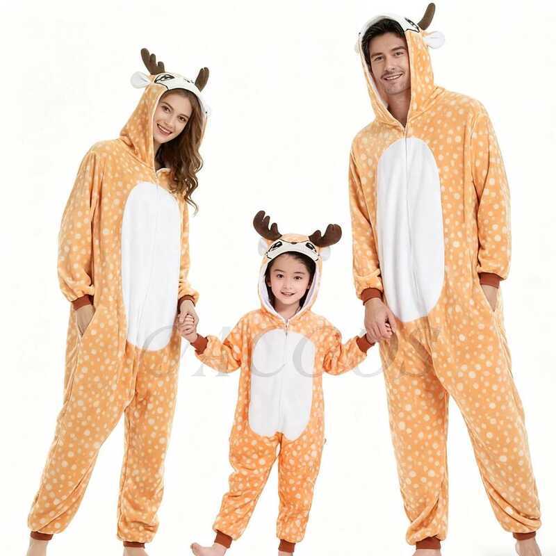 C Adults Cartoon Onesies Kigurumi Unisex Anime Deer Cosplay Costumes For Halloween Christmas Party