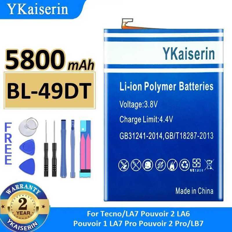 BL-49DT For Tecno Pouvoir 3 2 Pro 1 LA6 LA7 Pro LB7 5800mAh Long-Lasting Mobile Phone Battery