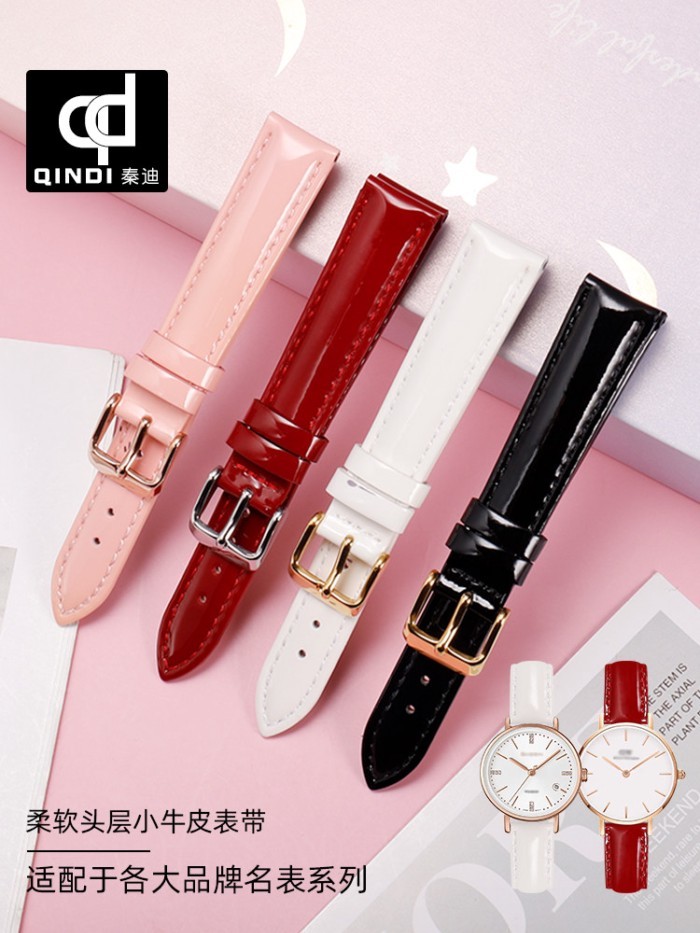 สายนาฬิกาหนังสิทธิบัตรสำหรับผู้หญิง เหมาะสำหรับ Fulifuliguess, Titus, Feiyada, Casio สายนาฬิกาหนังแ