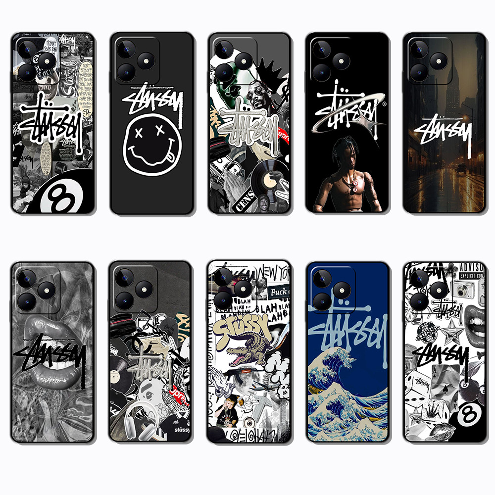 เคสโทรศัพท์สีดําแบบนุ่มสําหรับ OPPO A5i A5X A5 Pro A5m A3NFC Stussy Cover