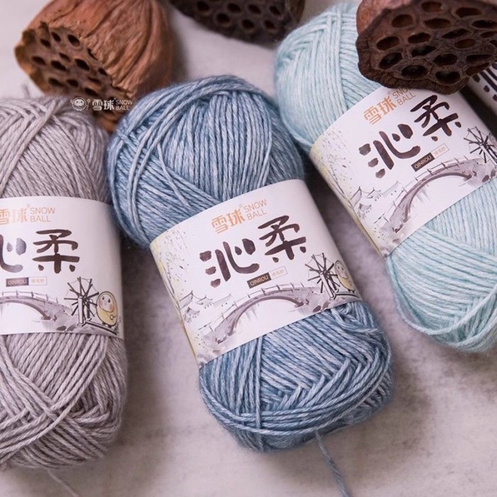 Snowball Soft Thread Spray Yarn Yarn Hand-Knitted Hairpin Clip Doll diy Crochet Stick Needle Cotton 