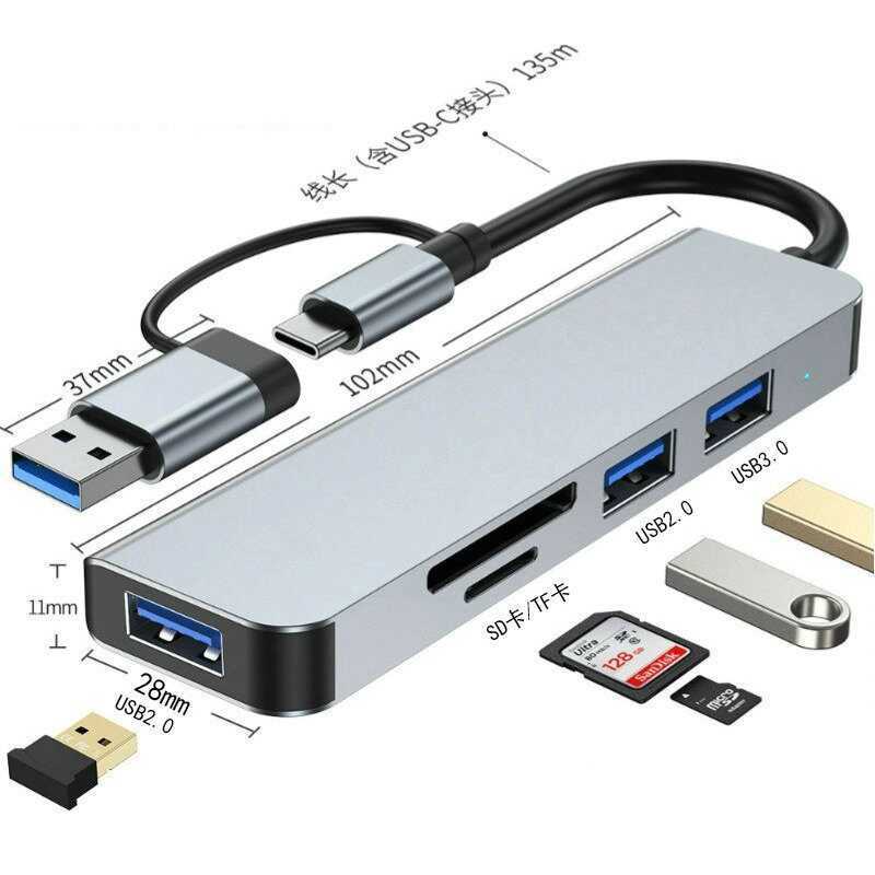 Type-c ถึง hdmi HD 4K Docking Station USB3.0 HUB Splitter usb-c Multi-Function 5 in 1 Docking Statio