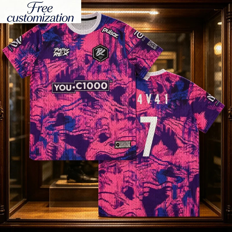 กระดาษ Rex Raptor 2026 Jersey Series ชุด VALORANT Esports Club PRX แฟชั่น Tees ชาย Streetwear แฟนเสื