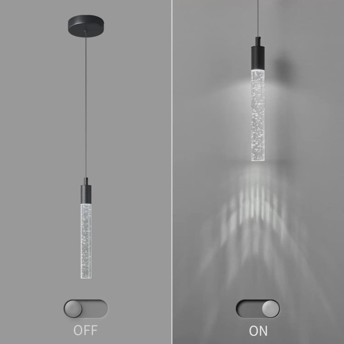 1 Pack Mini Crystal Pendant Light Set Dimmable Finish for Kitchen Island Bedroom Bedside Small Tabl