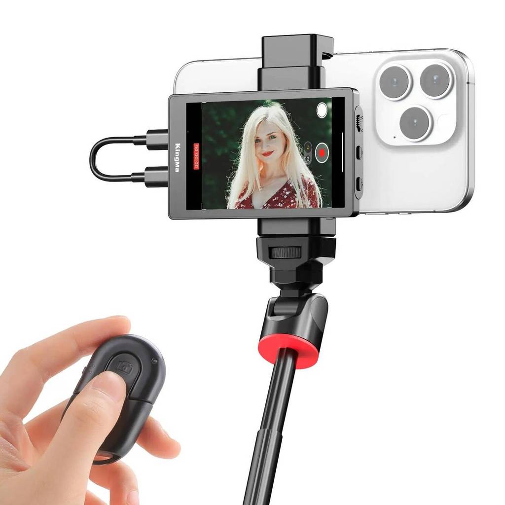 King Ma โทรศัพท์ Vlog Selfie Monitor หน้าจอ, Mini Monitor สําหรับ iPhone กล้องหลังสําหรับ Vlog Live 