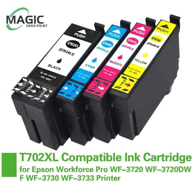 702XL 702 T702 T702XL สีสําหรับ Workforce Pro WF-3720 WF-3725 WF-3730 WF-3733 DWF เครื่องพิมพ์