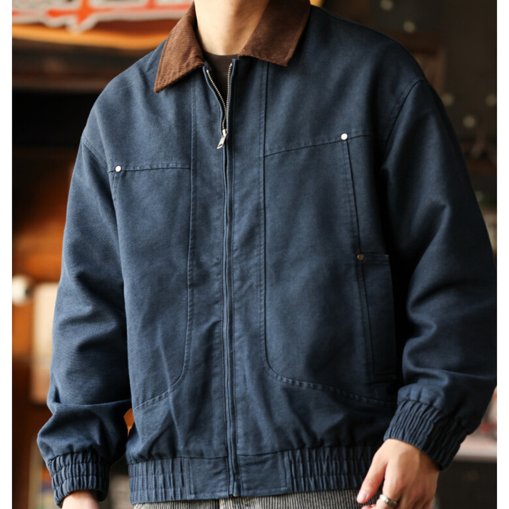 Wuluwear American Retro Barne สไตล์ Overalls เสื้อแจ็คเก็ตผู้ชายลูกปัดครีม Sail Tough Guy Corduroy เสื้อแจ็คเก็ตฤดูใบไม้ร่วง