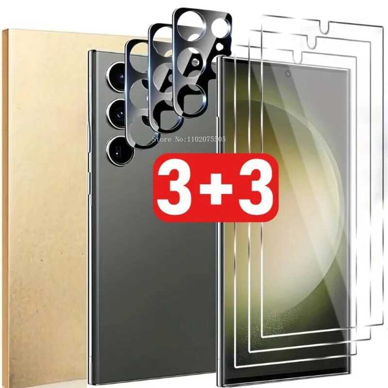 C [6-In-1]3Pcs HD Screen Tempered Glass+3Pcs Camera Lens Films For Galaxy S25 Ultra S25 Edge S24 Ul