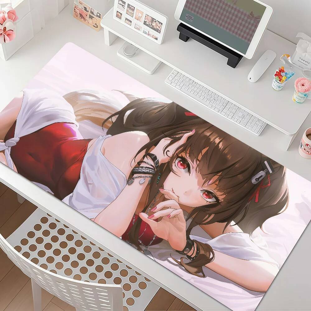 เกม Arknights Endfield Gilberta แผ่นรองเมาส์ Anti Slip ขอบยางล็อคหนาแล็ปท็อป Gaming Desk Mat