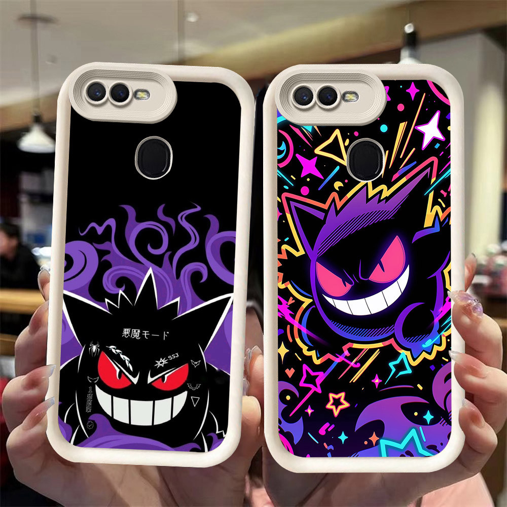 J-1 Pokemon Gengar ดำขาวชมพูเคสโทรศัพท์หรับ OPPO A7 A11K A12 A3S A12E A1K A5S A12S AX5S