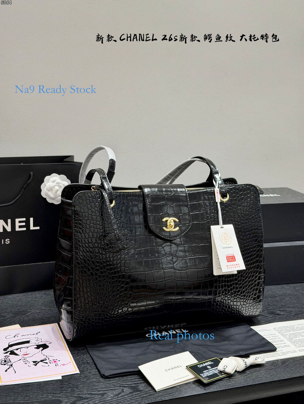 [na9 Ready Stock] Tote Bag Large Capacity Metal Buckle Commuter Travel Atmospheric Handbag Gift Box 