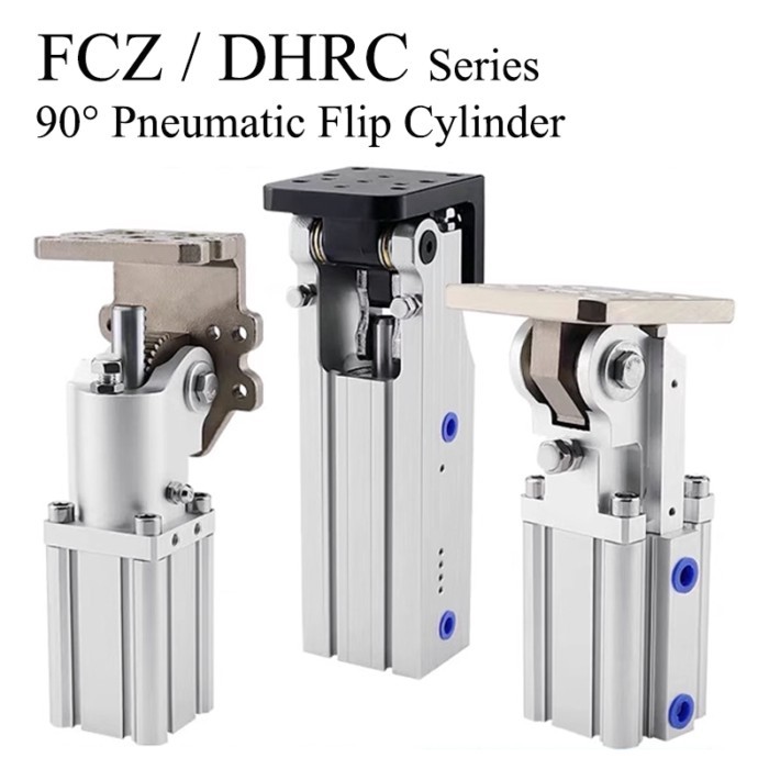 90° Pneumatic Flip Cylinder FCZ32-40L/40-45/DHRC32-30ZB/LB/LCZ32-40W Gear Rack Hinge Side Pose Grou