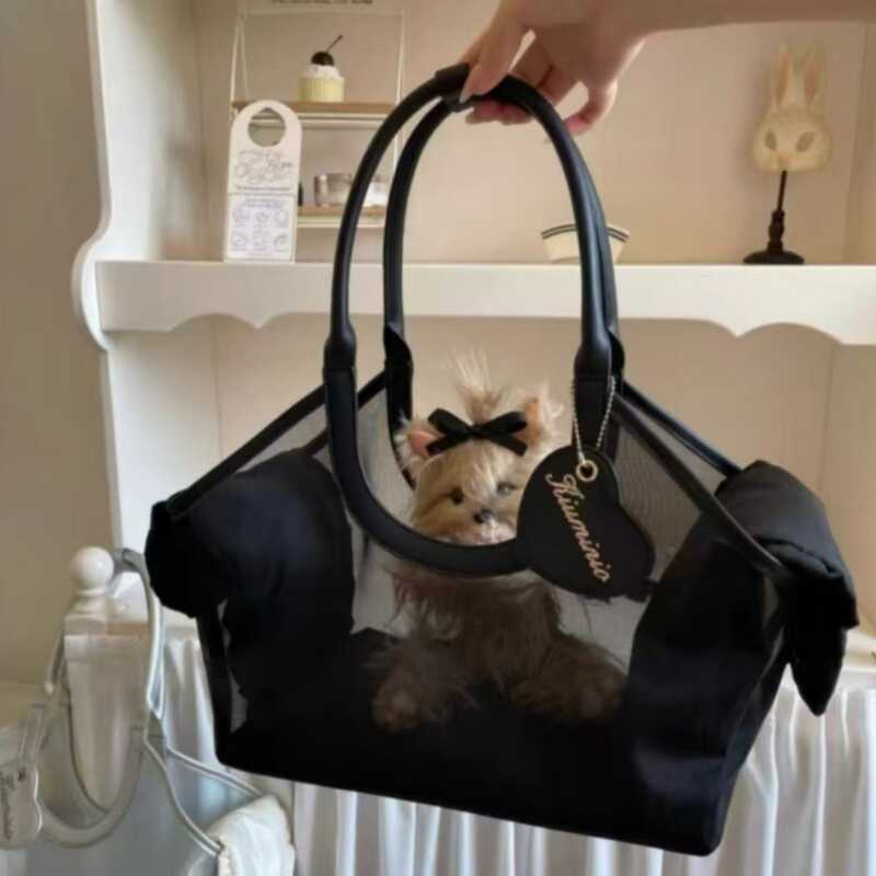 Mesh French Mesh Pet Outing Bag ความจุขนาดใหญ่ Portable Portable Travel