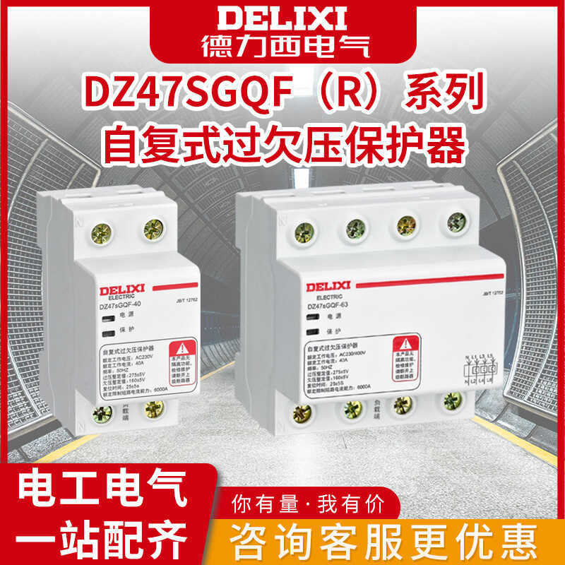 Real Jia Circuit Breaker Self-Copying Over-Pressure Protector DZ47sGQR-1P + N รีเซ็ตอัตโนมัติเปิด 22