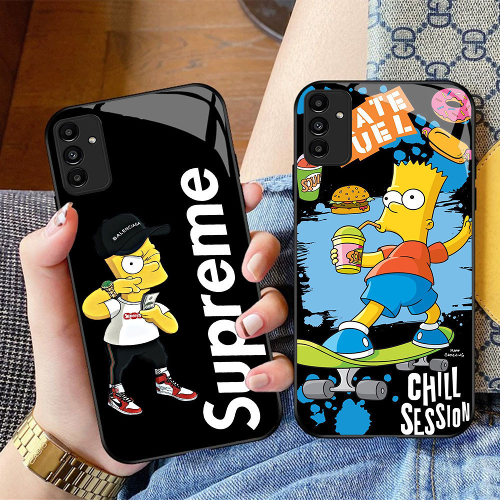 CK-47 การ์ตูน Simpson HD แก้วสําหรับ Samsung A05S A35 A55 A24 A14 A15 A04S A34 A25 M15 A54 S21 FE Pl