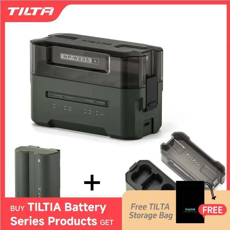 TILTA NP-W235 แบตเตอรี่ 2400mAh สถานีชาร์จแบบพกพา (4 ช่อง) สําหรับ Fujifilm X-S20 XT5, XT4, GFX100S,