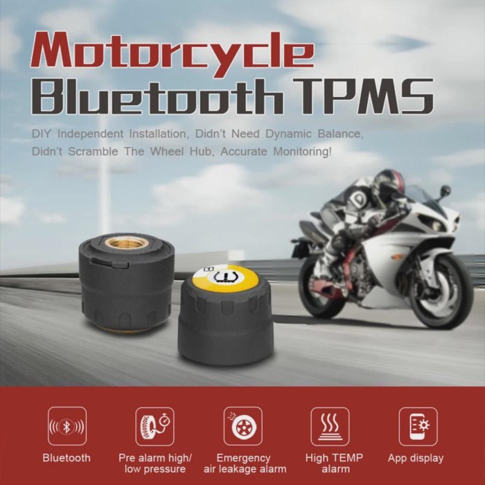 Motorcycle TPMS Sensor Tire Pressure 2 Monitoring System TPMS 2 Sensor Bluetooth 4.0 For Android /